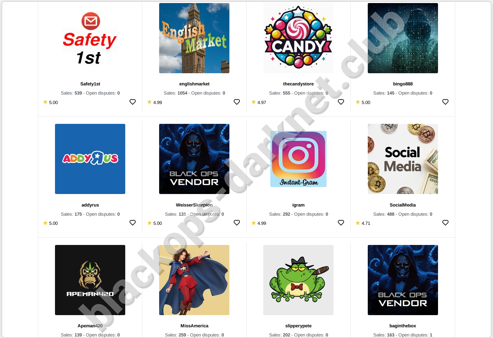 BlackOps marketplace listings with filters